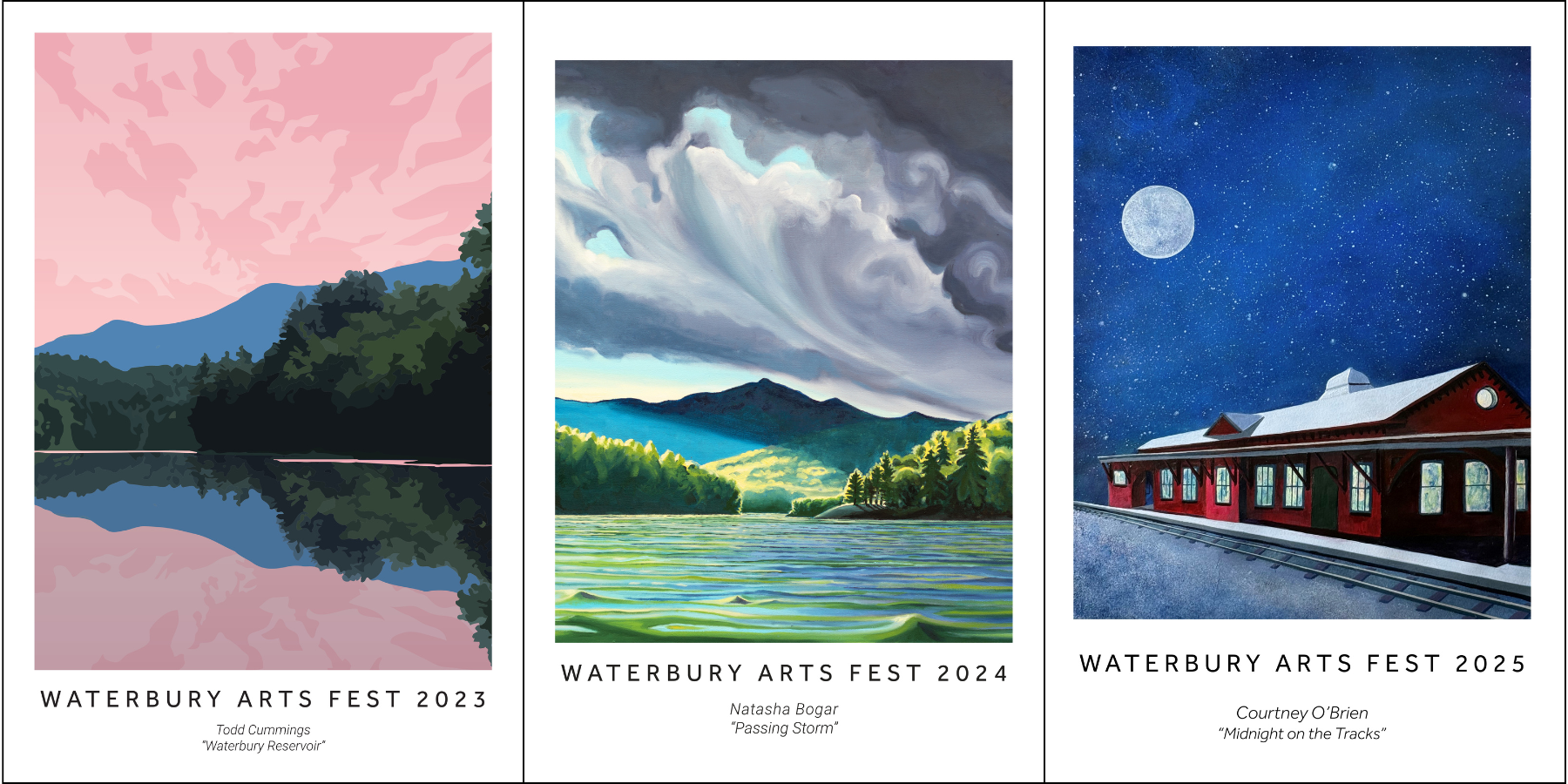 Previous winning Waterbury Arts Fest Commemorative Posters